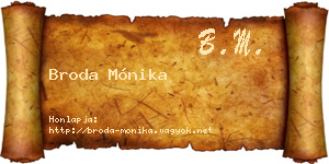Broda Mónika névjegykártya